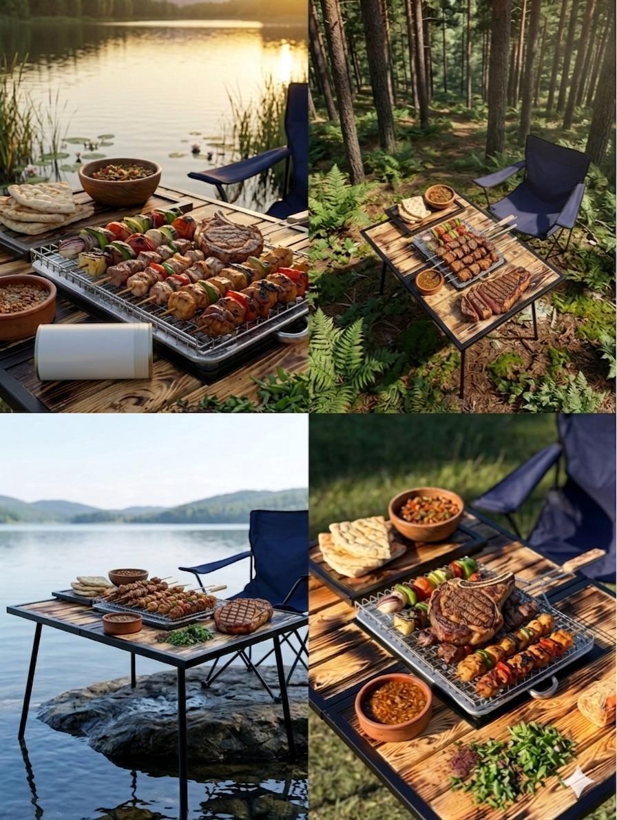 Izgaralı Kamp Masası